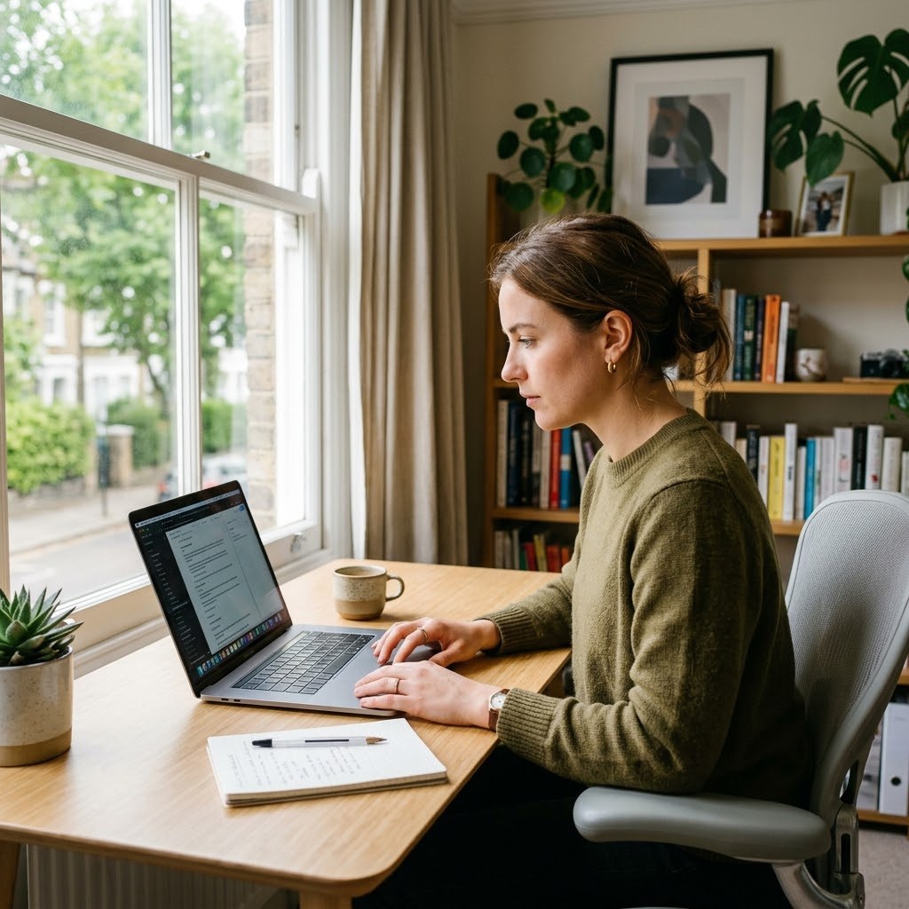 Person earning money online with a laptop